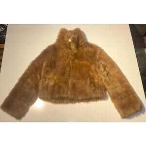 Azzure Leather Faux Fur Coat Sz M